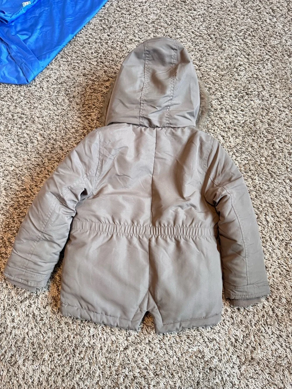Kids Hooded Winter Coat with Faux Fur Trim